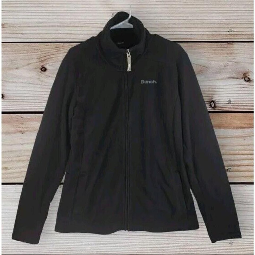 BENCH Mock Neck Fleece‎ Full Zip With Thumb holes SZ XL Pit To Pit 22 In